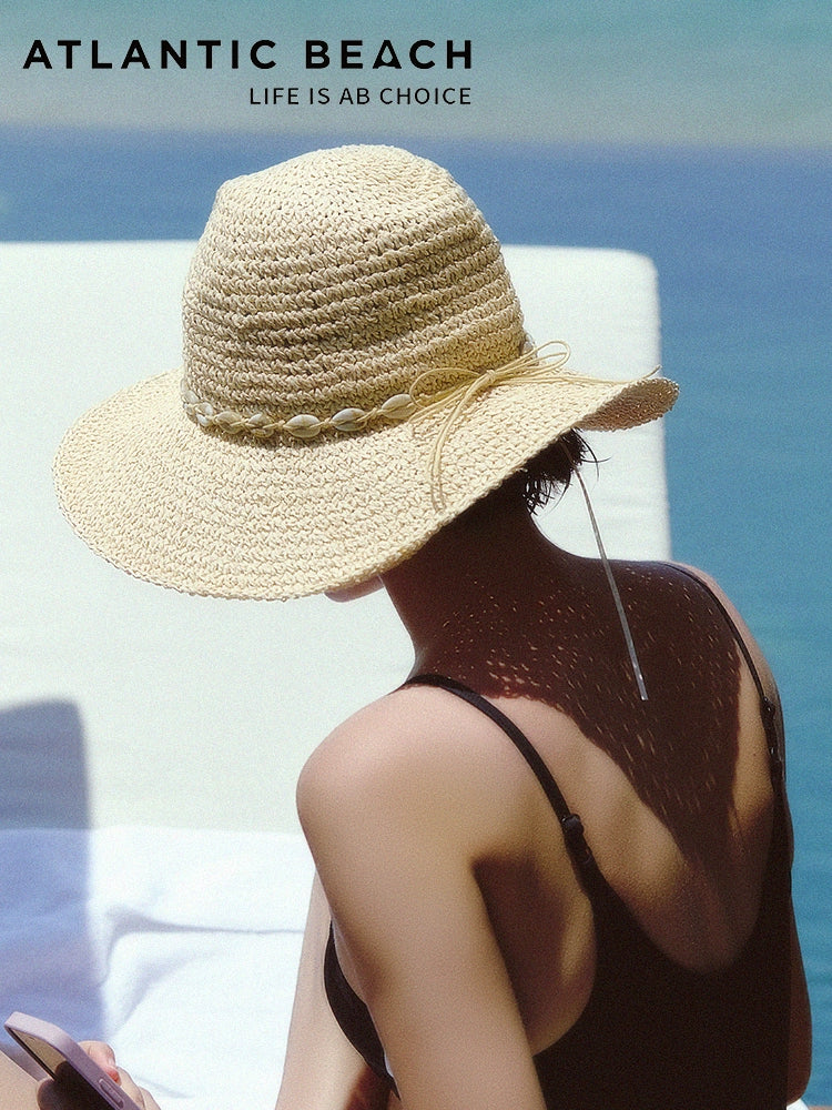 Atlanticbeach Summer New Arrival New Vacation Sun-Proof Straw Hat Beach Sun-Proof Women's Straw Hat