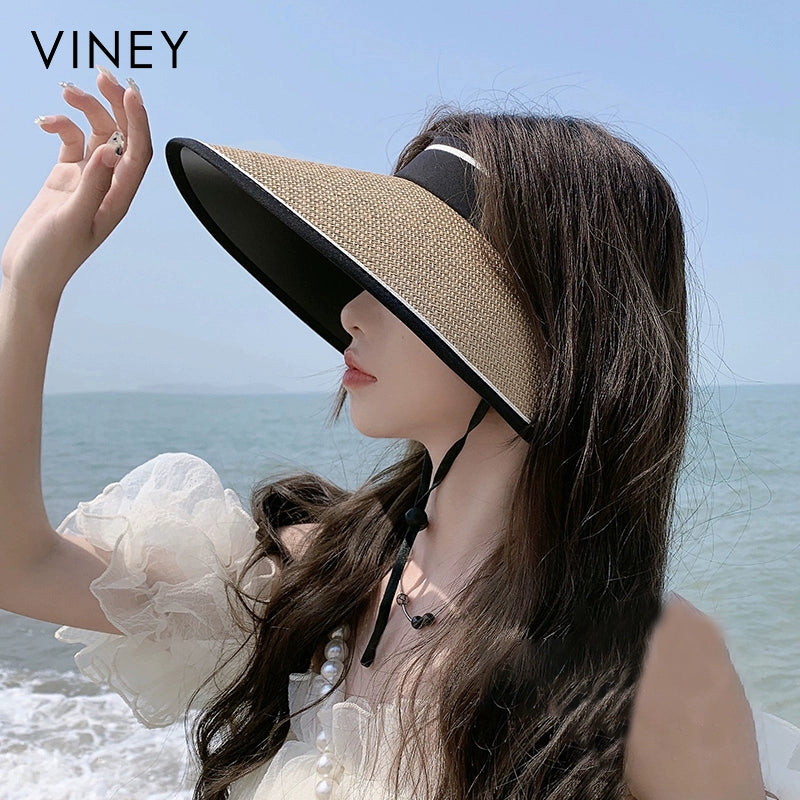 Viney Sun Protection Hat Female 2024 New Arrival Summer UV Protection Big Brim Sunshade Cycling Air Top Hat