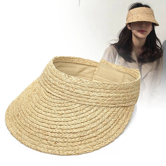 Straw Hat Women's Beach Foldable Woven Raffia