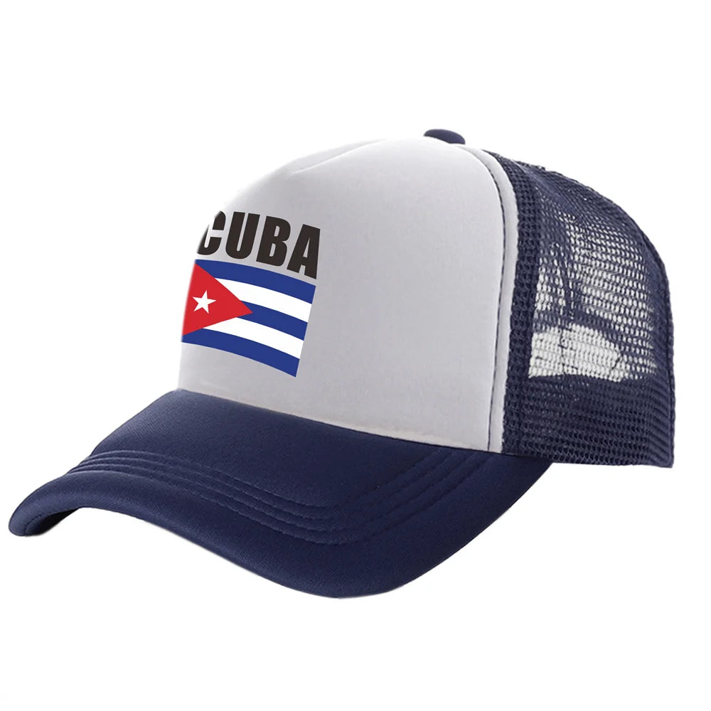 Cuba Trucker Cap Men Cool Cuba Flag Hat Baseball Cap Cool Summer Unisex Mesh Net Caps