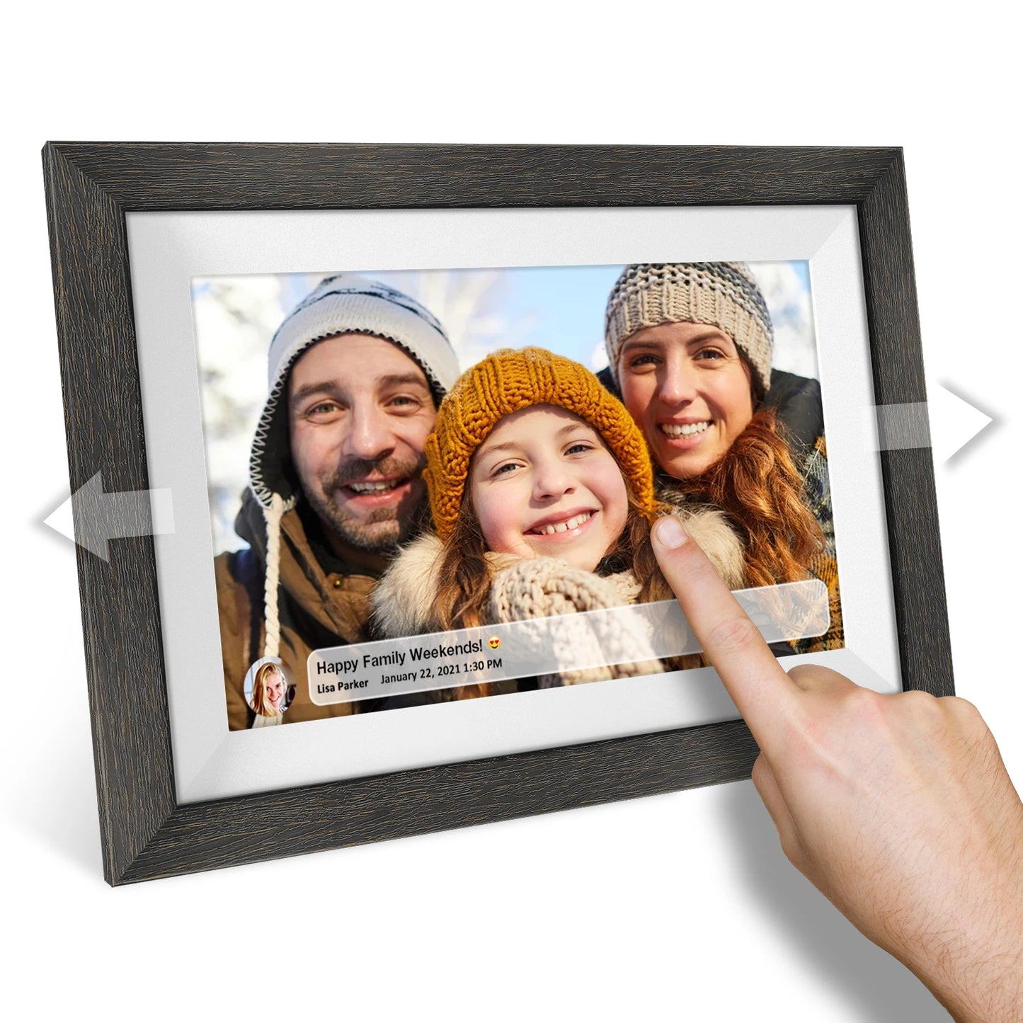 Frameo 10.1 Inch Digital Photo Frame 1280x800 HD IPS Screen LED Wooden Digital Electronic Photo Album LCD Photo Frame