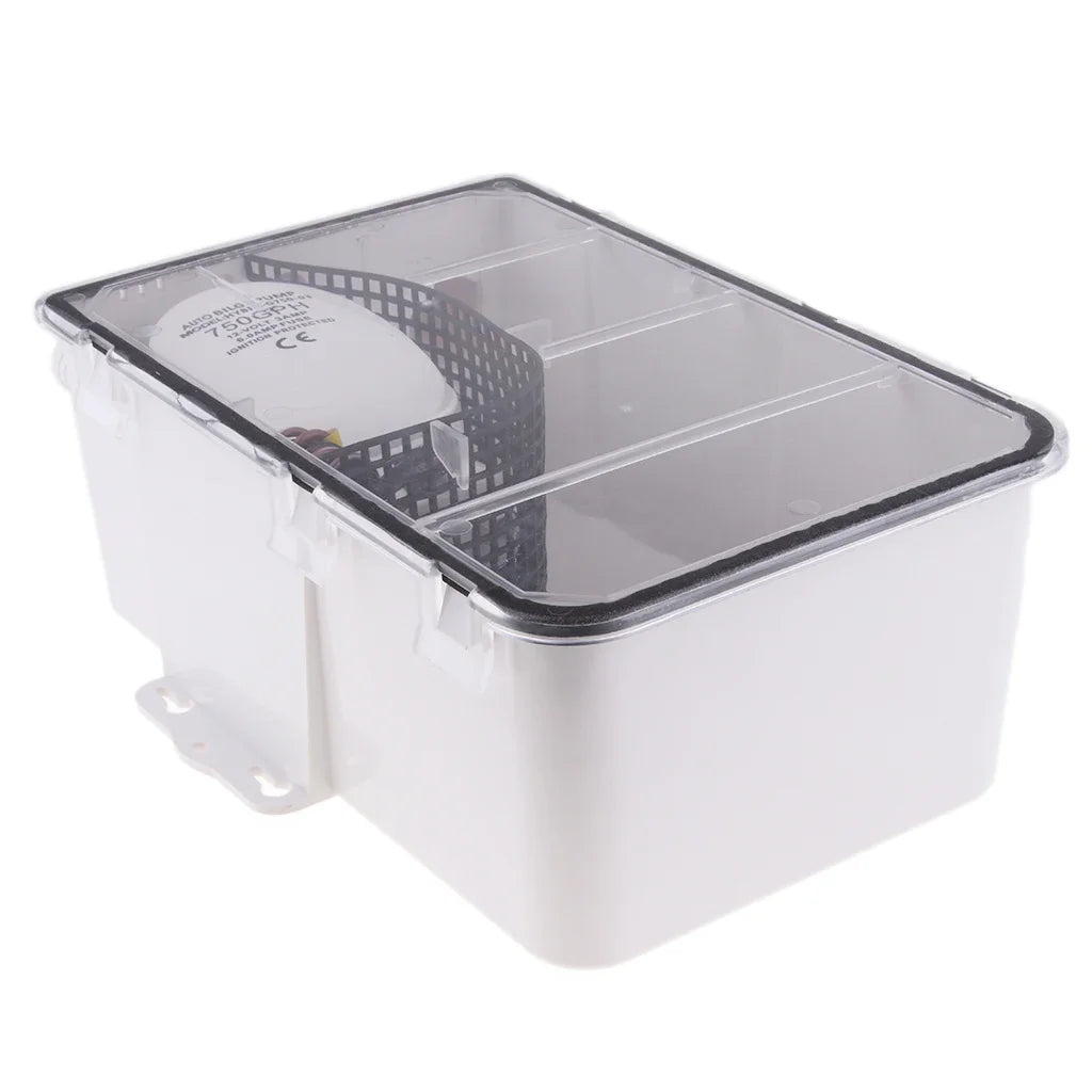12V 750GPH Shower Sump Pump System Multi Port Bilge Drain Box Automatic Bilge Drain Pump For Marine Yacht Boat RV Caravan