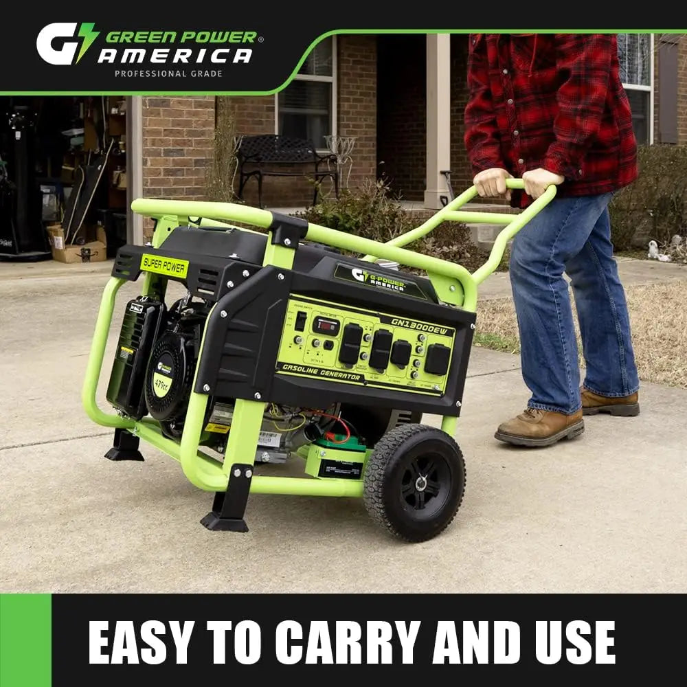 Generator Gasoline Powered Recoil/Electric Start 12V-8.3A Charging Outlets Home Back Up & RV Ready EPA Certified