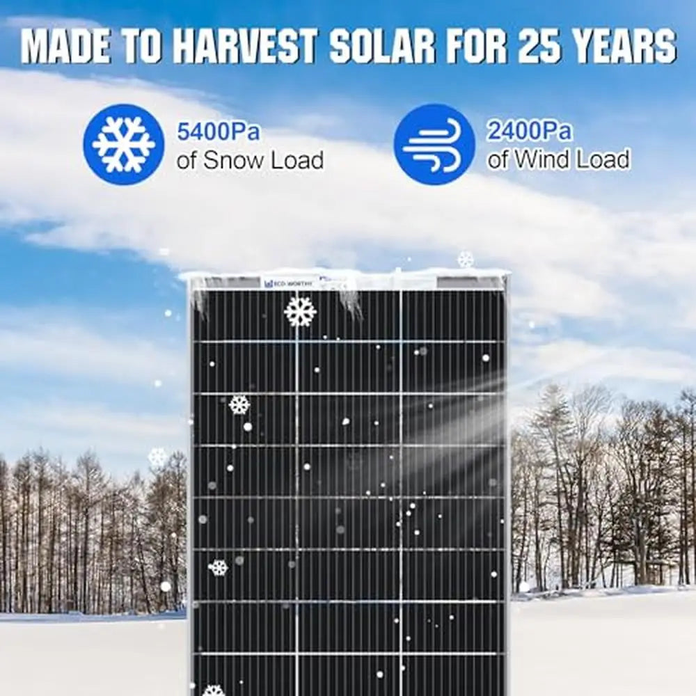 195W 12V Bifacial Solar Panel Monocrystalline Double-Sided High-Efficiency PV Module Kit