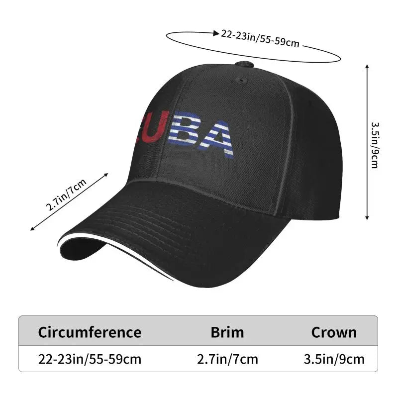 Custom Cuba Baseball Cap Women Men Breathable Cuban Flag Dad Hat Streetwear