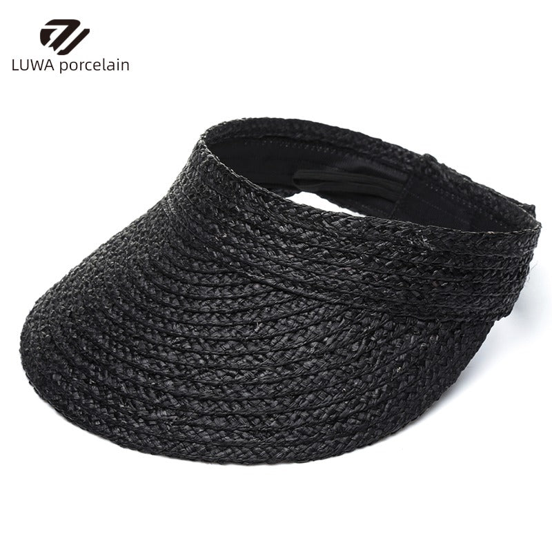 Straw Hat Women's Beach Foldable Woven Raffia