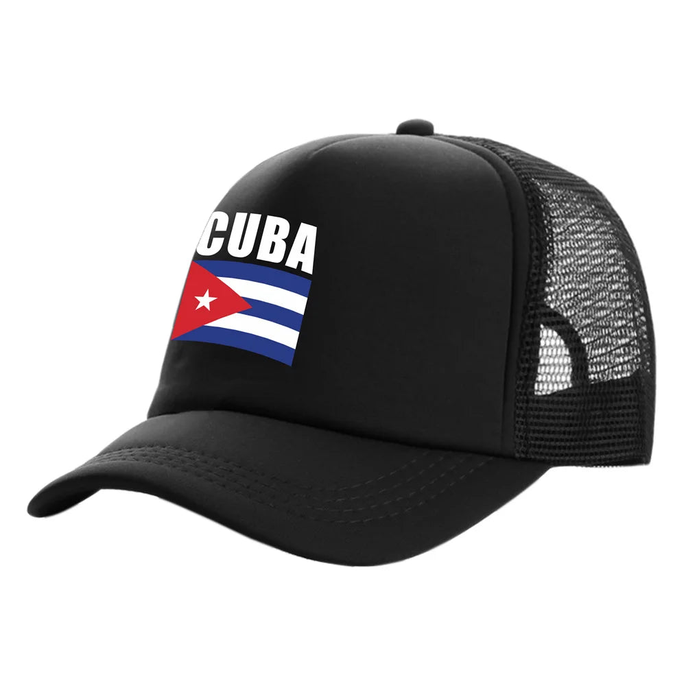 Cuba Trucker Cap Men Cool Cuba Flag Hat Baseball Cap Cool Summer Unisex Mesh Net Caps