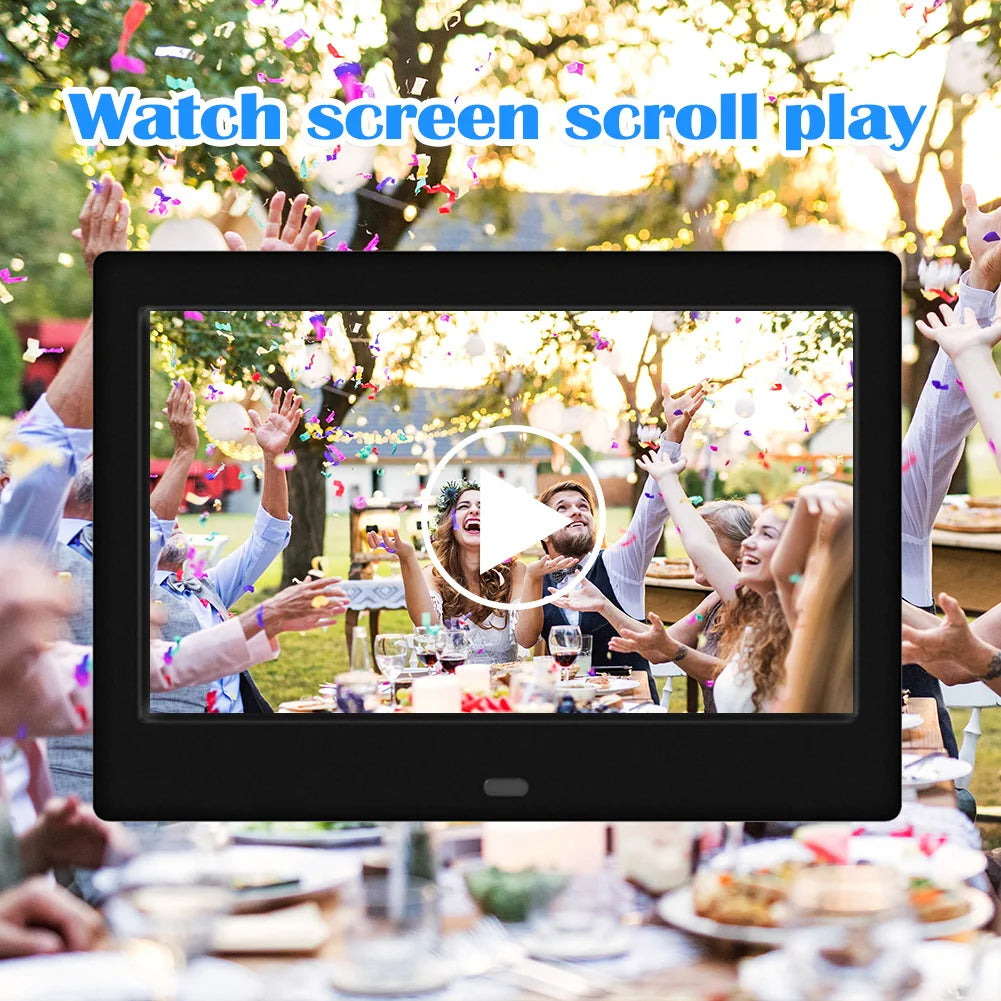 7 inch LED Photo Frame Digital Picture Frame 800x480 HD Electronic Photo Album Alarm Clock MP3 MP4 Music Player with Remote