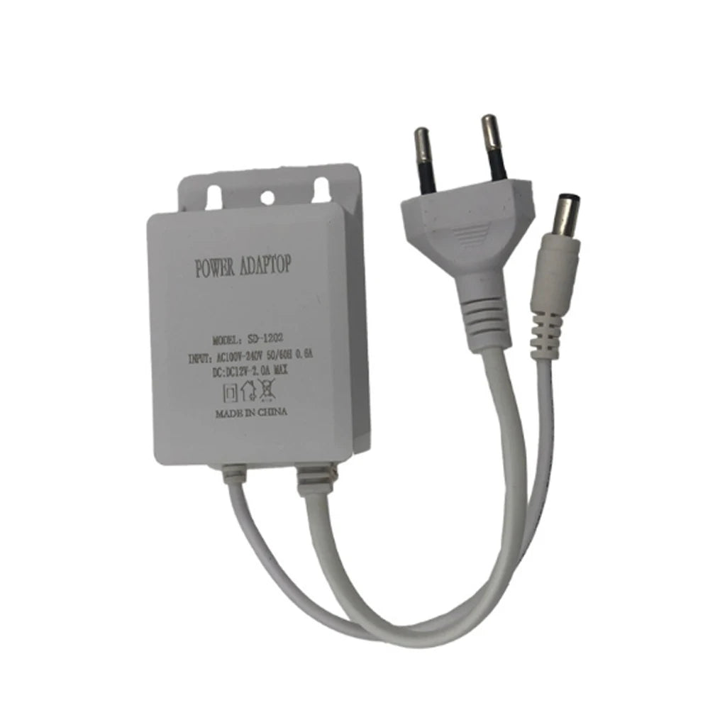 12V 2A CCTV Camera Power Adapter Outdoor Waterproof EU US Plug Adapter CCTV Ip Camera System Charger 110V 220V AC To DC DIY Use
