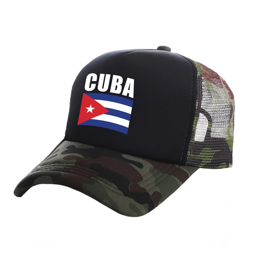 Cuba Trucker Cap Men Cool Cuba Flag Hat Baseball Cap Cool Summer Unisex Mesh Net Caps