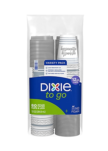 Dixie to Go 12-oz. Hot/Cold Cups, 80 ct. - Coffee Haze/Multicolor