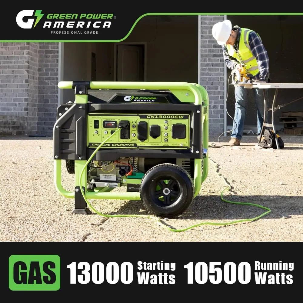 Generator Gasoline Powered Recoil/Electric Start 12V-8.3A Charging Outlets Home Back Up & RV Ready EPA Certified