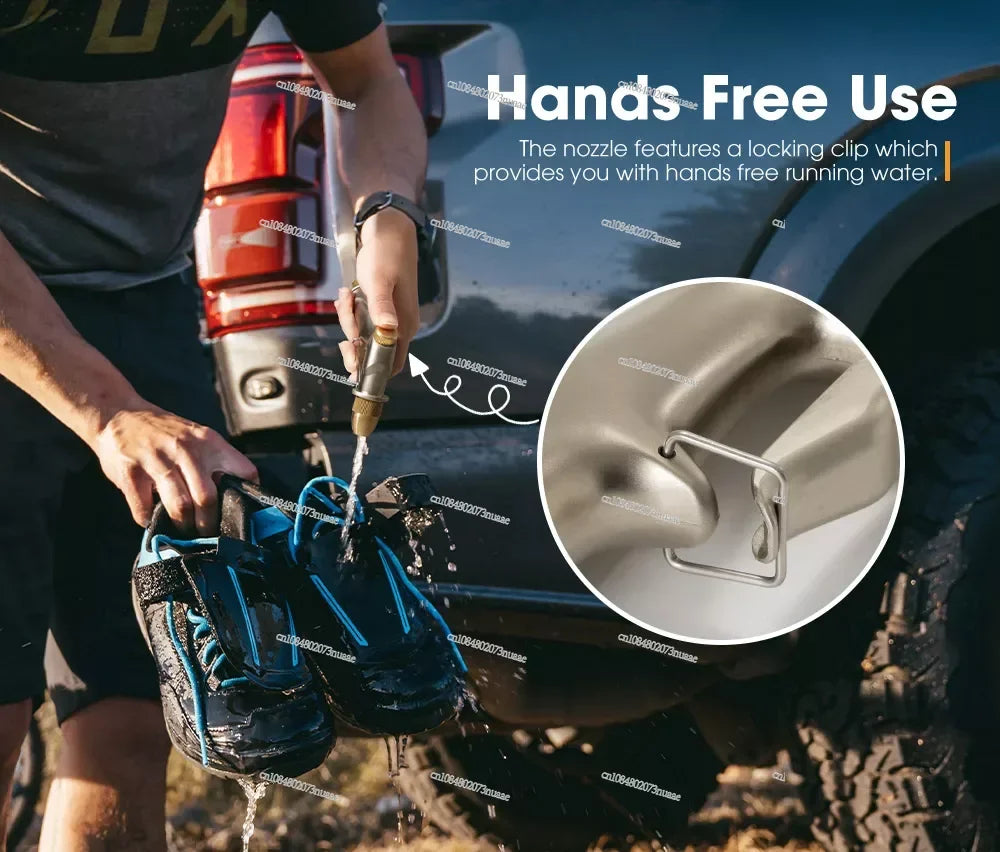 Aluminum 30L Car Roof Pressurized Camping Water Tank for Camping Shower Water Storage