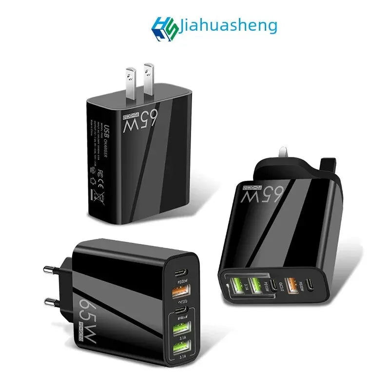 Pd65w Fast Charging Mobile Phone Charger 5v4a Us Eu Uk Regulations Pd3usb Multi-port Adapter Charging Head