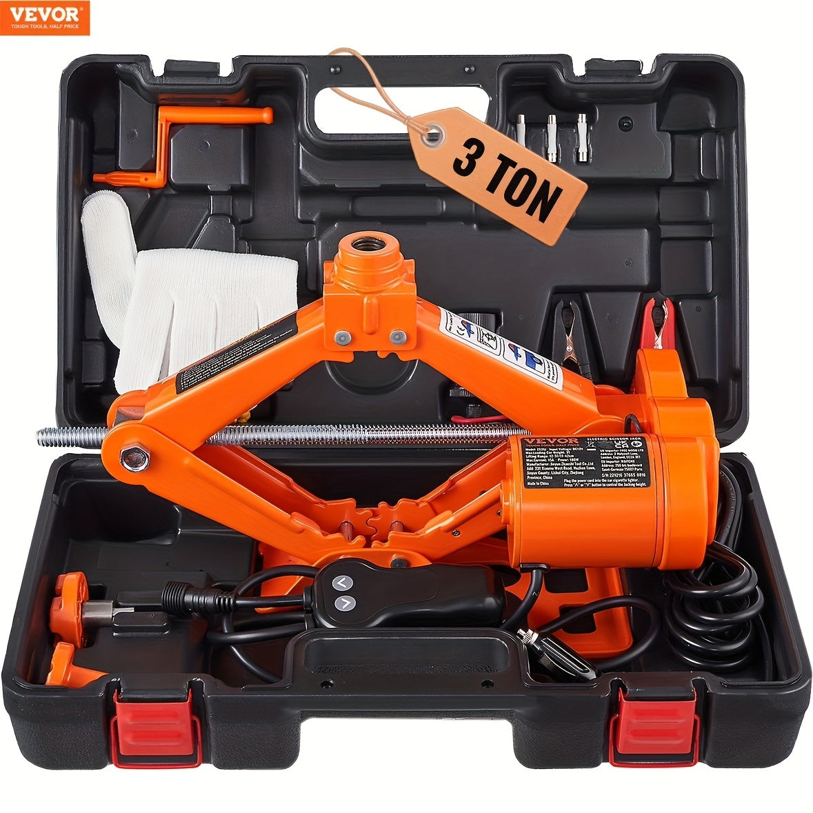 3 Ton Electric Car Jack - Rapid Lifting Scissor Design - Powerful SUV & Sedan Repair Tool - Effortless, Safe Operation