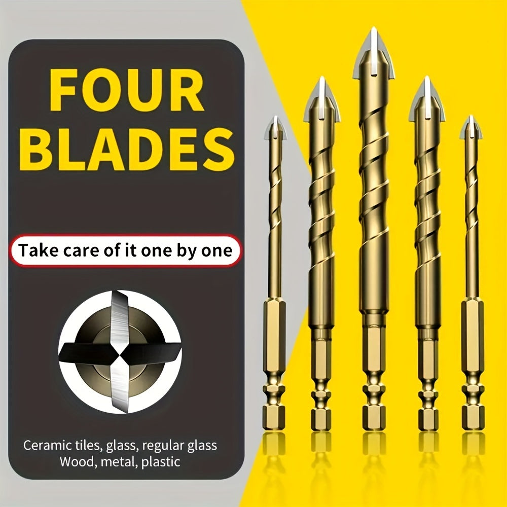 7pcs/set Multi-purpose High-hardness Tungsten Steel Alloy Four-edged Cross-hexagonal