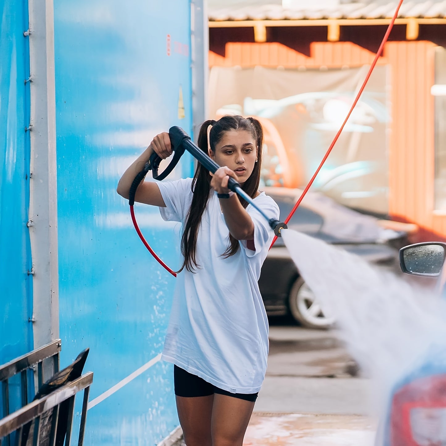 7-Pack Pressure Washer Nozzle Tips with Holder, Quick Connect 1/4" Pneumatic Pressure Washer Accessories, Multi-Degree 4000 PSI for Various Cleaning Tasks