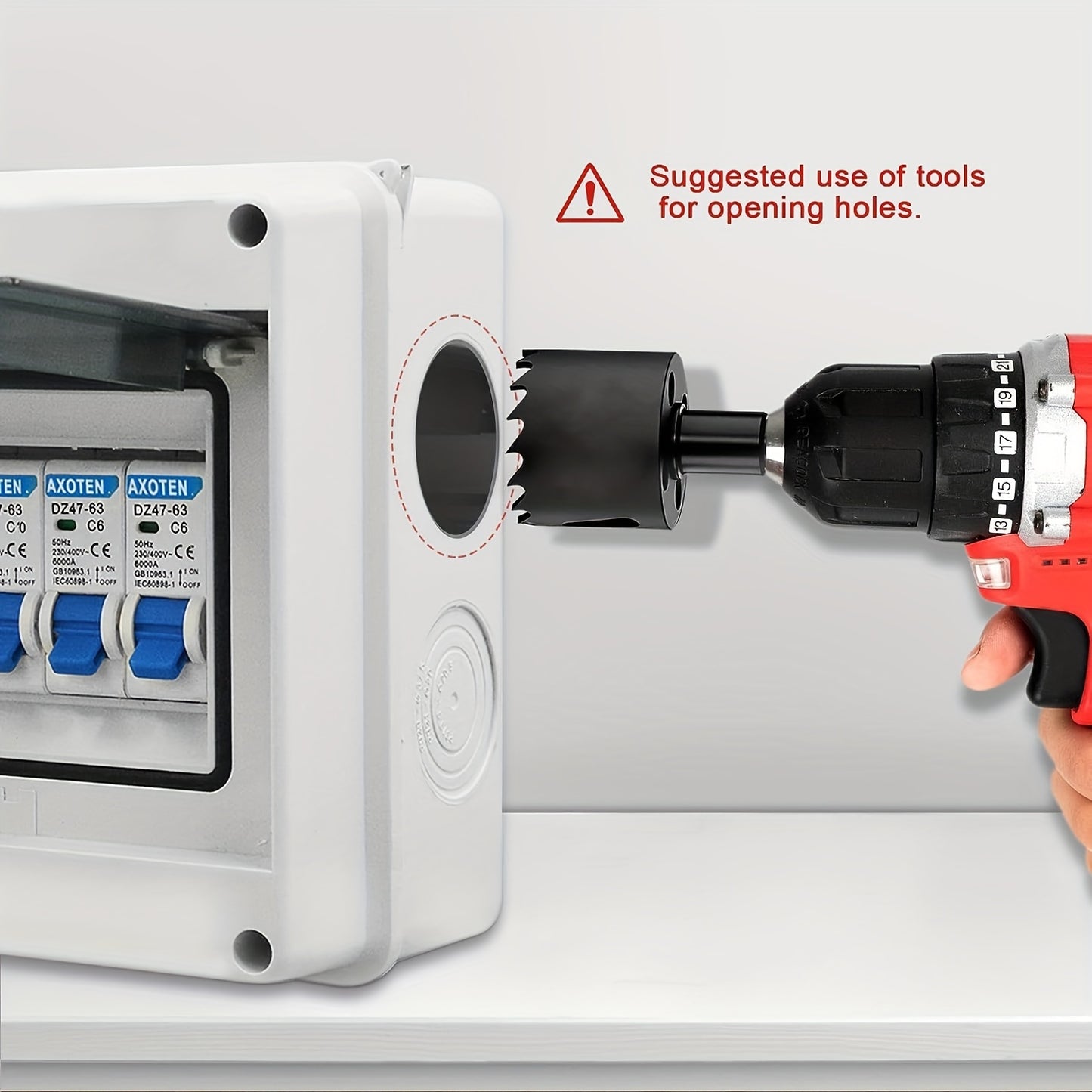 5/8 Circuits Miniature Circuit Breaker Switch Box - Compact Surface-Mounted Distribution Box with 63A/40A Circuit Breaker and 6A+10A+16A+20A+32A Air Switch for Home, Office, and Shopping Center Electrical Systems