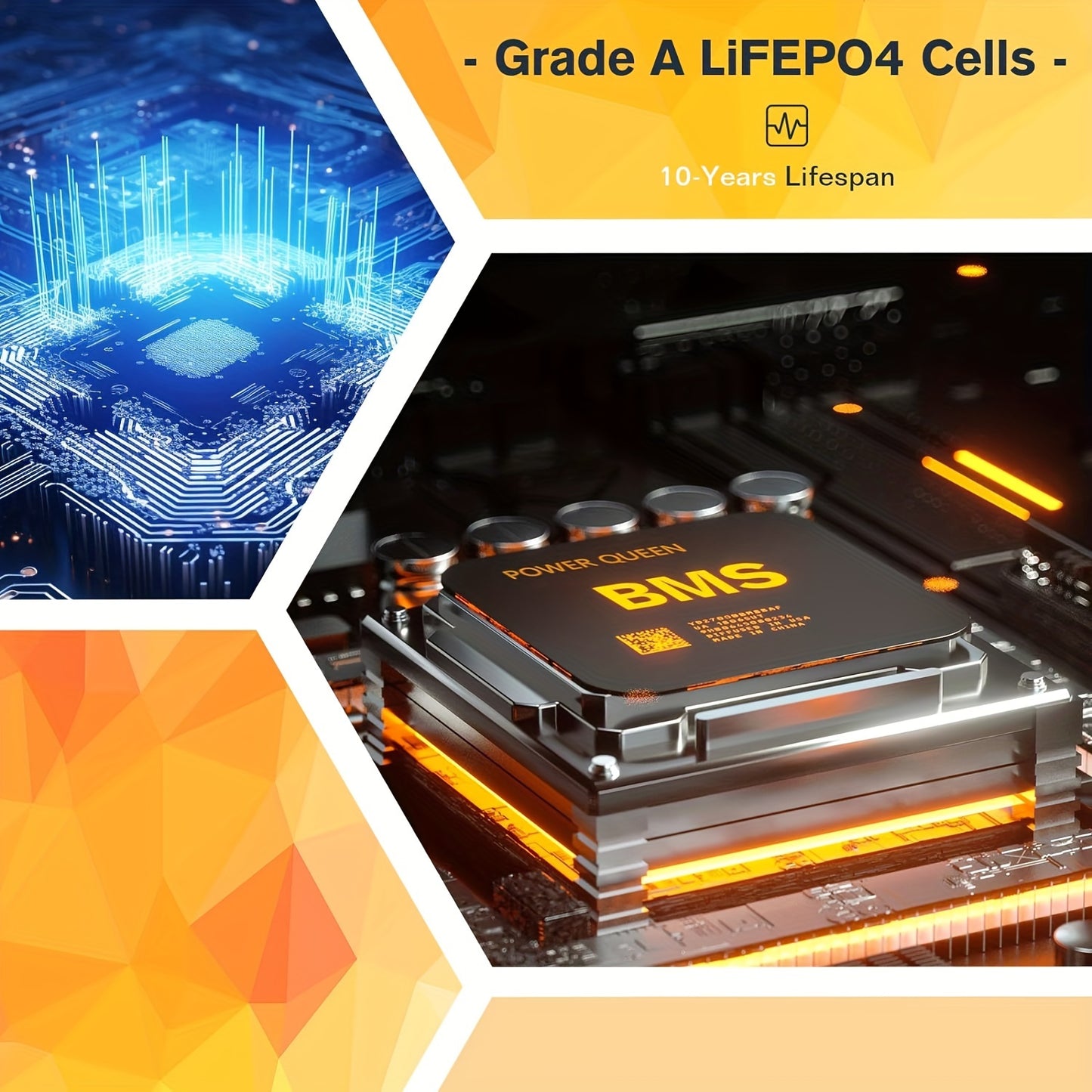 Long-Lasting 12V 100Ah LiFePO4 Battery - Ultra-High Cycle Life - Integrated 100A BMS, Cold Weather Guard - Perfect for RVs, Off-Grid Living, and Solar Energy Systems