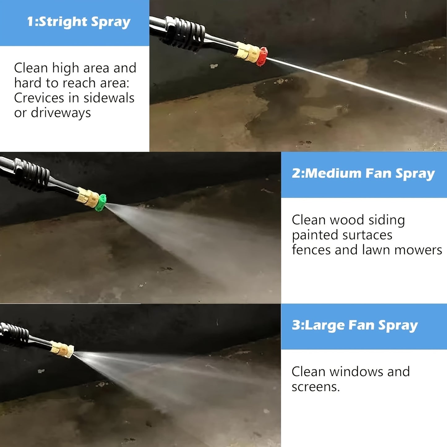 7-Pack Pressure Washer Nozzle Tips with Holder, Quick Connect 1/4" Pneumatic Pressure Washer Accessories, Multi-Degree 4000 PSI for Various Cleaning Tasks