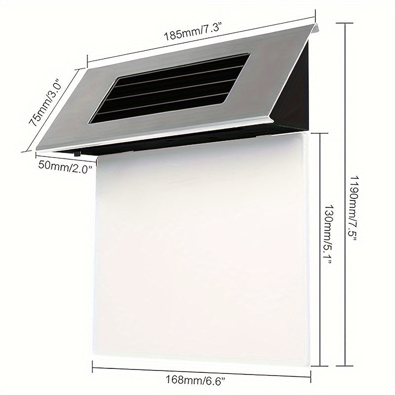 1 Pack 4LED Solar Powered Stainless Steel Sconce House Number Sign - Energy Efficient, Touch Control, Detachable, and Wireless - Perfect for Homes, Gardens, Streets, and Yards with Installation Hardware Included