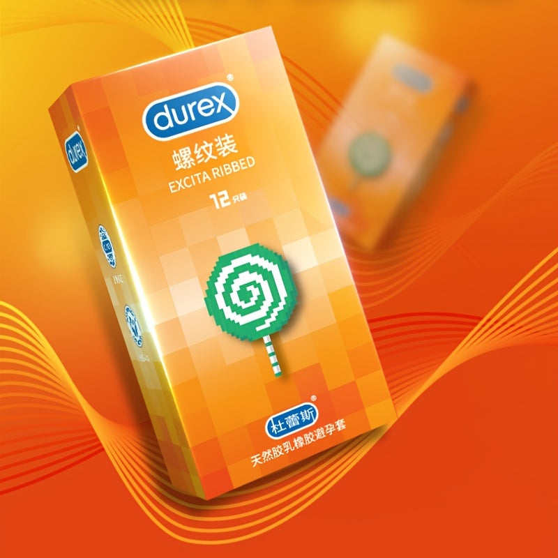 12pcs Durex Threaded Sex Condom Private Parts Stimulation Help Orgasm High-quality Safe Private Male Condom