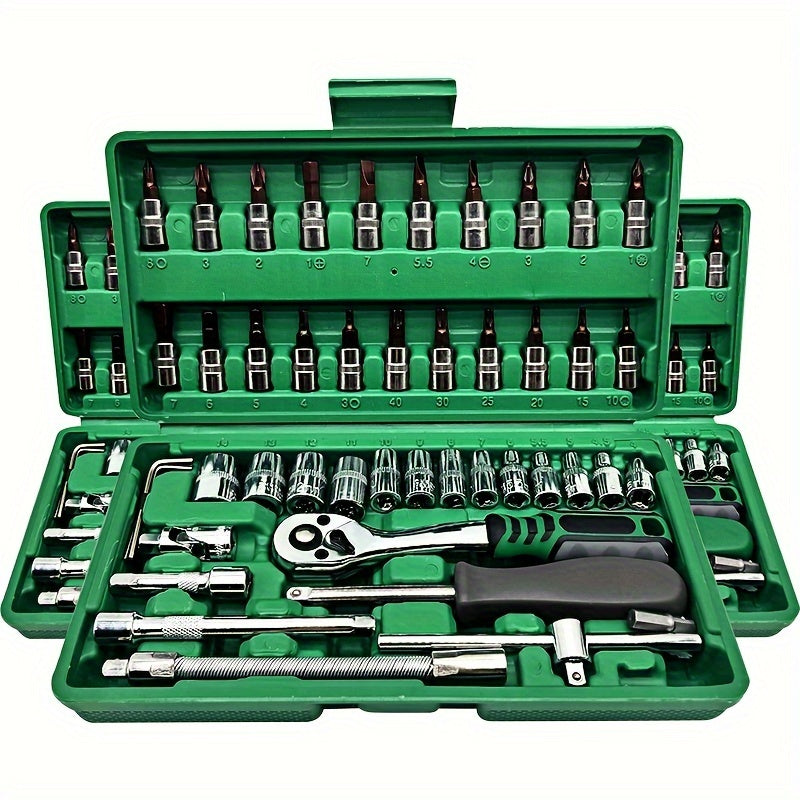151-Piece Socket Wrench Set - Chrome Vanadium Steel, Ratchet Spanners, Multifunctional Hand Tool Kit for Car, Motorcycle, Boat Repairs & Home Use