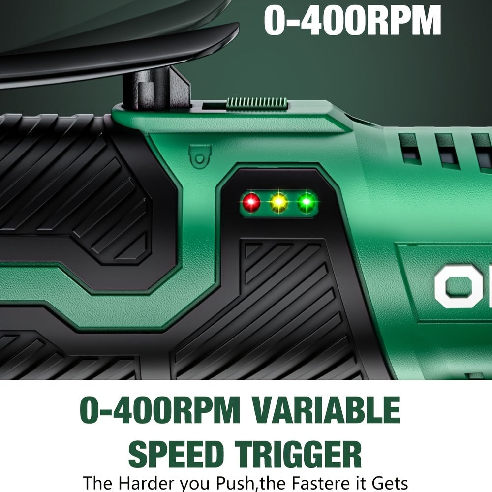 Cordless Electric Ratchet Wrench Set, 40 Ft-lbs, 400 RPM, 3/8" 12V Cordless Ratchet Kit, 60-Min Fast Charge, Variable Speed Trigger, 2-Pack Lithium-Ion Batteries, 8 Sockets, Father's Day Gift