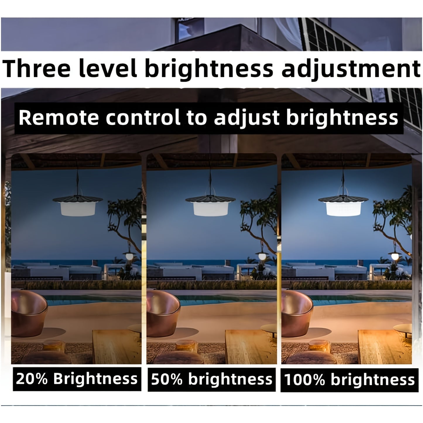 1 Pack Solar Pendant Light - 244 LED High-Intensity, Waterproof & Remote Controlled - Ultimate Outdoor Lighting for Sheds, Camping, Gazebo, Patio, Tent - Energy-Saving & All-Round Glow