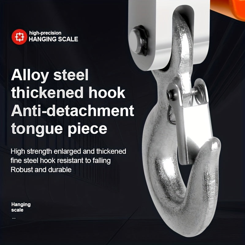 Heavy-Duty 500Kg Portable Crane Scale: Precise, Easy-Read LCD, Battery-Powered, in Blue/Orange/White