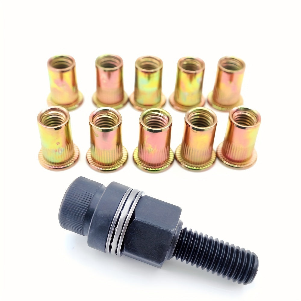 Quick-Fix Manual Pull Rivet Nut Tool - Effortless Fastening Solution for Thin Iron Sheets, User-Friendly Head, Perfect for License Plate Installation