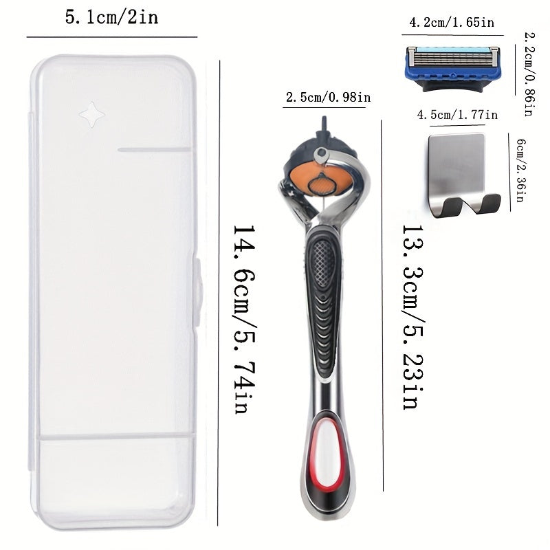 Precision Master Manual Shaver Set - 5-Blade System, Durable & Compact, Travel Case Included - Choose from 4/8/10 Blades for Ultimate Convenience