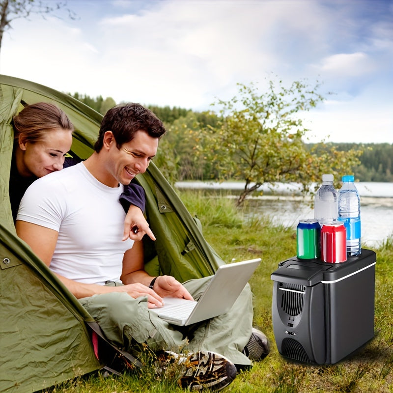 Compact 6L Portable Mini Fridge for Cars - DC 12V Electric Cooler for Drinks, Seafood & Fruits - Ideal for Travel & Outdoor Adventures