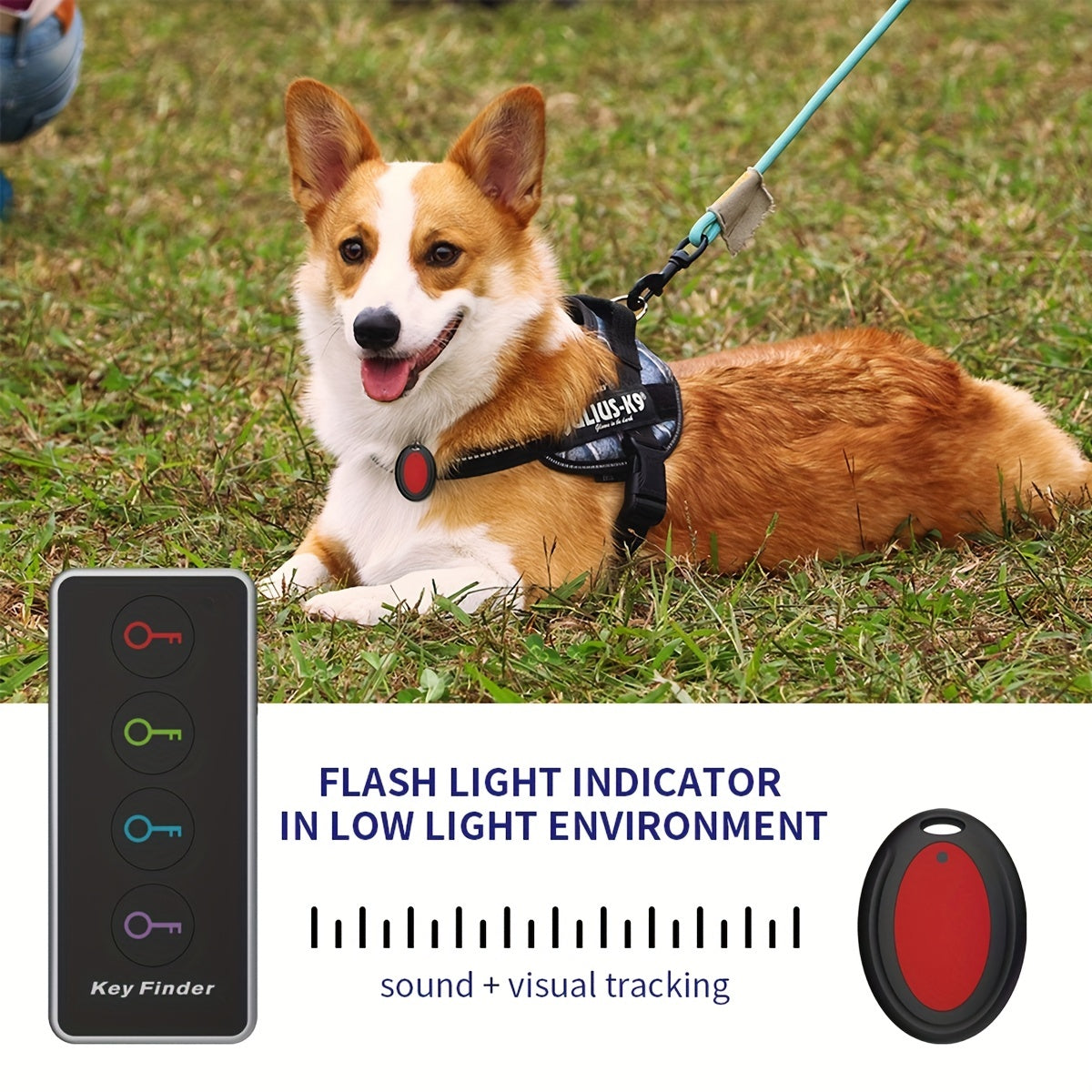 DGO 4-Receiver Key Finder | Loud 80dB Alarm, Long 131ft Range | Wireless RF Item Locator for Phone, Wallet, Pet | Battery Powered