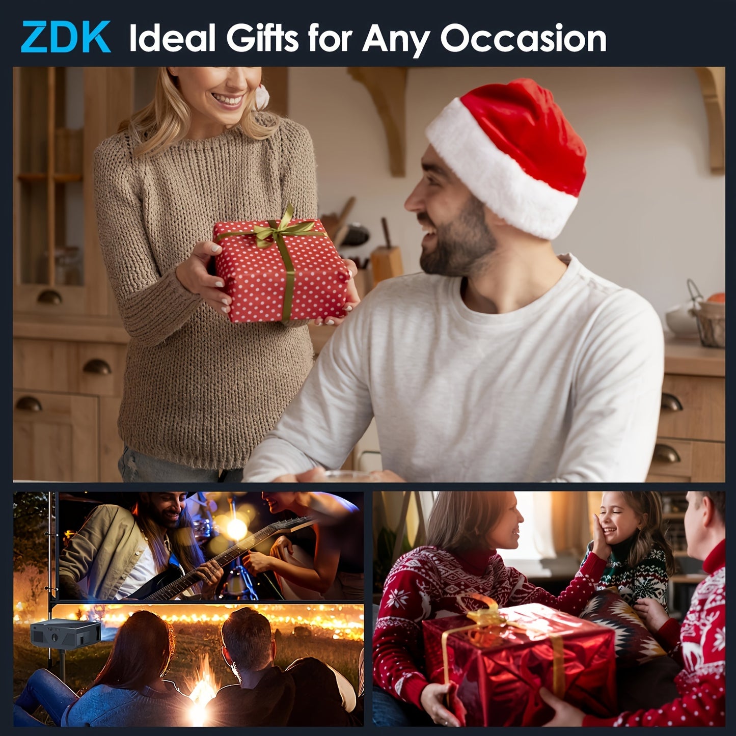 16000 Lumens 5G WiFi Projector - Stunning Full HD 1080P Resolution, Universal Compatibility with Smartphones, TV Stick, PS5, XBOX - Latest 2024 Model for Home Cinema and Immersive Entertainment