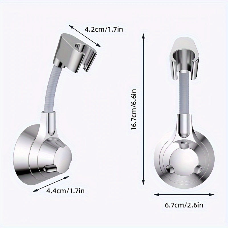 1pc Premium Shower Head Bracket - Punch-free Rainfall Sprayer, Universal Adjustable Wall Mount, Durable Nozzle Holder for Seamless Shower Experience - Modern Bathroom Accessories